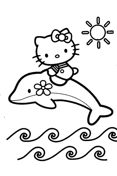 Cute Hello Kitty Drawing, Hello Kitty Desenho, Tapeta Hello Kitty, Paznokcie Hello Kitty, Hello Kitty Bed, Tapeta Z Hello Kitty, Hello Kitty Imagenes, Dolphin Coloring Pages, Hello Kitty Colouring Pages