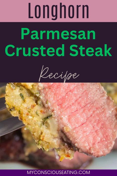 Parmesan crusted steak in a serving dish Parmesan Crusted Steak Recipe, Longhorn Parmesan Crusted Steak, Crusted Steak Recipe, Parmesan Crusted Steak, Longhorn Steakhouse Recipes, Crusted Steak, Steak At Home, Steakhouse Recipes, Longhorn Steakhouse