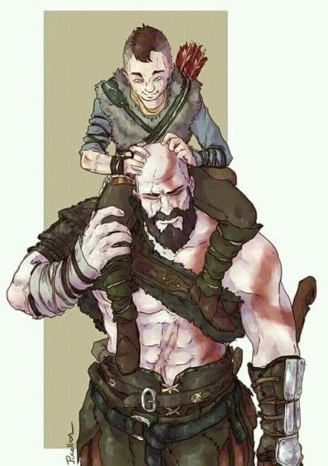 God of War Kratos and Atreus Boy Meme, God Of Wars, Halloween Infantil, Geek Culture, Father And Son, Overwatch, Game Character, Game Art, Concept Art