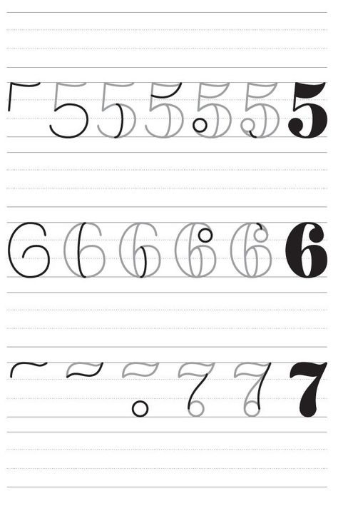 Serif numerals 5-7 Serif Numbers, Pretty Handwriting, Hand Lettering Tutorial, Calligraphy Alphabet, Watch Tower, Lettering Tutorial, Motivational Phrases, English Study