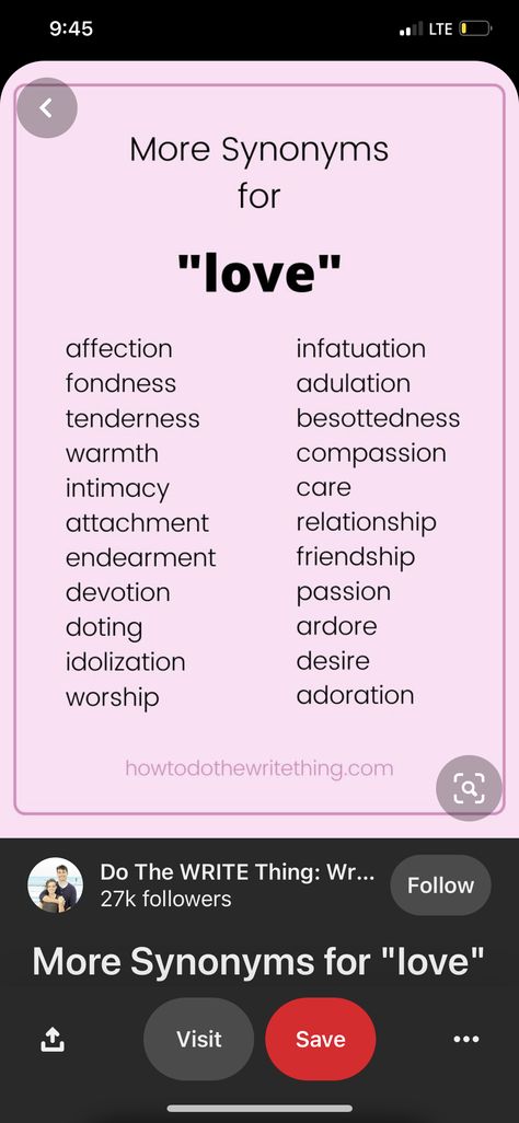 Synonym For Love, Synonyms For Love, Prompts Poetry, Writing Prompts Poetry, Word Skills, Poetry Prompts, Essay Writing Skills, Writing Board, Good Vocabulary Words