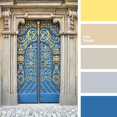 yellow and dark blue Blue Beige Yellow Color Palette, Pallets Color, Flat Bedroom, In Color Balance, Palettes Color, Combination Color, Beige Color Palette, Color Palette Ideas, Yellow Bathroom