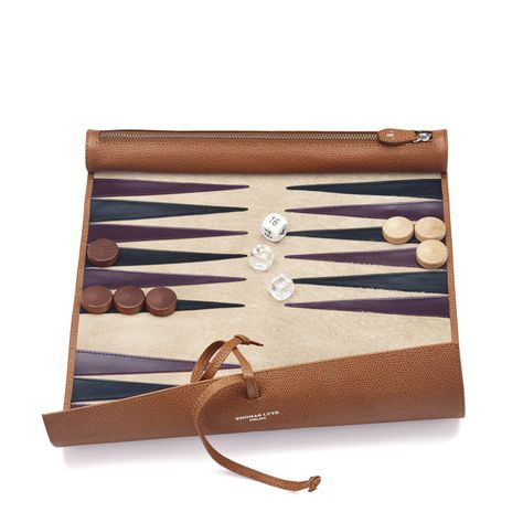 Cognac Brown Grained Leather Backgammon Set, this luxury game can be embossed with 7 characters of your choice. Includes Free Gift Wrapping. Luxury Corporate Gifts, Luxury Gifts For Men, Christmas Berries, Cottage Crafts, Backgammon Board, Backgammon Set, Mens Travel, Leather Roll, Travel Games