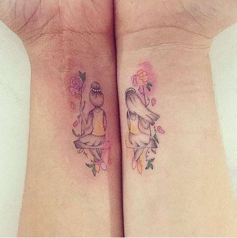 Sister Tattoo Ideas, Sister Tattoo Designs, Sisters Tattoo, Matching Best Friend Tattoos, Matching Sister Tattoos, Unalome Tattoo, Sister Tattoo, Mommy Tattoos, Парные Тату