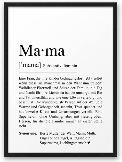 Definition Mama, Mama Definition, Diy Christmas Gifts For Friends, Beste Mama, Happy Birthday Gifts, Mother's Day Diy, Lyric Quotes, Mothers Love, Happy Life