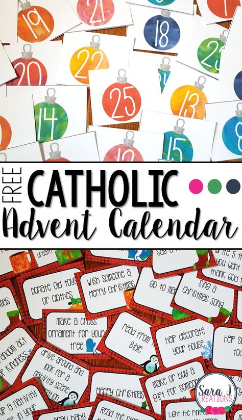 Free DIY printable Catholic Advent Calendar for counting down to Christmas as a family Advent Worksheets, Catholic Advent, Advent Calendar Ideas, Advent Calendar Activities, 2 Advent, Printable Advent Calendar, Calendar Activities, Advent Activities, Advent Calendars For Kids