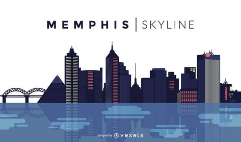 Memphis skyline design Hometown Tattoo Ideas, Hometown Tattoo, Memphis Tattoo, Memphis Skyline, Memphis City, Mountain Tee, Material Design Background, Skyline Painting, Sublimation Images