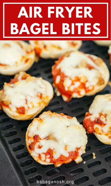 Need a snack or appetizer that's ready in 5 minutes? Make Air Fryer Bagel Bites! These little pizza bites are a party favorite. Bagel Bites are also great for an after school treat that kids can make in the air fryer. I'll show you how to doctor up frozen Bagel Bites to make them so much better in just 1 minute! If you're looking for quick and easy air fryer recipes or snack ideas, give these a try! Everything Bagel Bites, Easy Midnight Snacks, Late Night Snacks Easy, Bagel Bites Recipe, Everything Seasoning, Bagel Bites, Pizza Snacks, After School Snack, Freezer Meal Prep