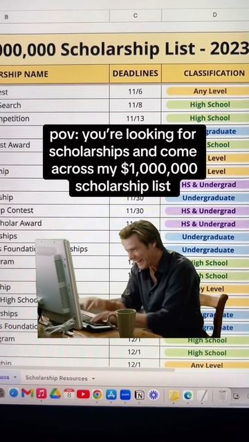 Normandie | Celebrity Tutor + Scholarship Expert💰 on Instagram: "SAVE + SHARE + COMMENT “Scholar”💸🚨 💰 I created a spreadsheet with scholarship opportunities due this month and December. I will be adding to the spreadsheet daily, so if you’re a high school, college or graduate, this list is for YOU😌💰 💬 Comment “SCHOLAR” for a link to the spreadsheet! ⭐️ Follow @xollegepass for more scholar hacks & opportunities #Highschool #college #gradstudents #scholarships #scholarship #financialaid #scholarshiphelp #hbcuscholarships #scholarshipopportunities #newscholarships #debtfree #studentloans #loans #scholarshipessay #collegehacks #xollegepass #classof2024 #normandiealise #debtfreecommunity" Full Ride Scholarships, Opinion Essay Topics, Essay Plan, Opinion Essay, School Scholarship, College Student Hacks, Paper Writer, Scholarship Essay, Student Hacks