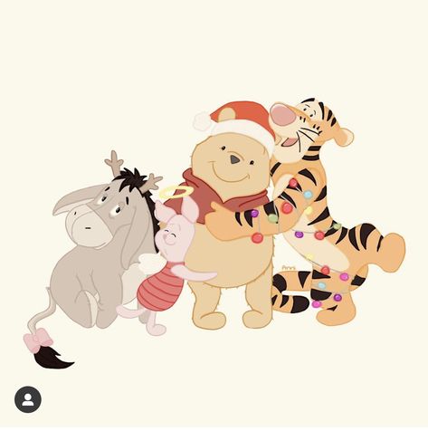 Disney Characters Christmas, Piglet Winnie The Pooh, Pooh Christmas, Winnie The Pooh Pictures, Disney Princess Artwork, Winnie The Pooh Christmas, Cute Winnie The Pooh, Disney Iphone, Christmas Phone Wallpaper