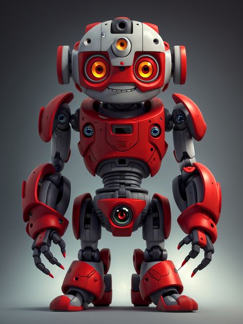 It's smiling and happy It's so cute and red If you want to see more pictures like this click on my profile✔ #Robot #red_robot #happy_robot #cute_robot #AI #AI_robot Transformer Toys, Robot Picture, Robot Images, Red Robot, Cute Robot, Robot Concept, Mini Cute, Five Guys, Transformers Toys