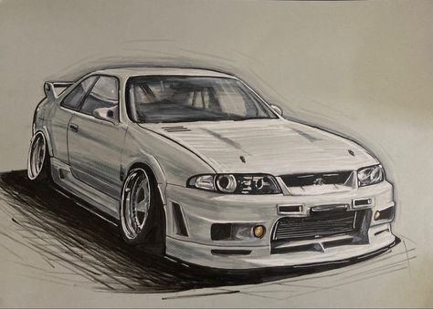 #drawing #cardrawing #nissan #drawingnissan #nissanskyline Nissan Skyline Sketch, Nissan Skyline Drawing, Nissan Gtr Drawing, Gtr Drawing, Skyline Drawing, Nissan Skyline R33, Skyline R33, Nissan Gtr Skyline, Nissan Skyline Gtr