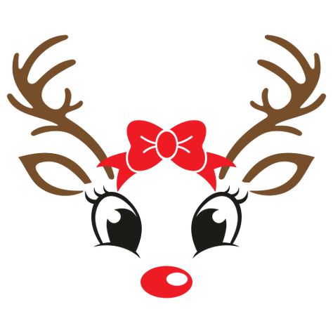 Reindeer Svg Free, Face Svg Free, Reindeer Face Svg, Female Reindeer, Reindeer Svg, Reindeer Head, Reindeer Face, Png Cricut, Cute Reindeer