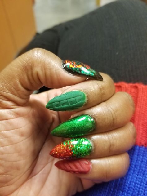 Ugly Christmas Sweater Nails! Ugly Christmas Nails, Ugly Christmas Sweater Nails, Ugly Nails, Christmas Sweater Nails, Sweater Nails, New Year's Nails, Xmas Nails, Frank Ocean, Winter Nails