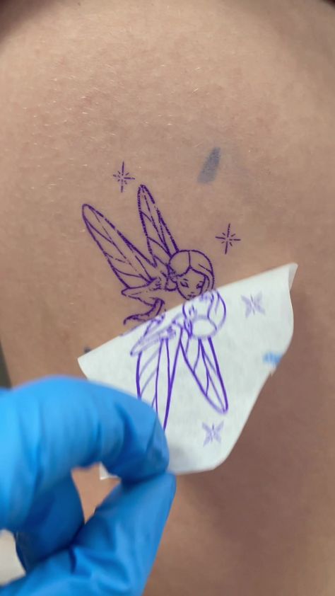 cutie tiny fairy tattoo✨ Small Fairy Tattoos Simple, Mini Fairy Tattoo, Tiny Fairy Tattoo, Tiny Fairy Tattoo Simple, Fairy Minimalist Tattoo, Dainty Fairy Tattoo, Dainty Fairy Tattoos For Women, Small Fairy Tattoos, Fairy Tattoo