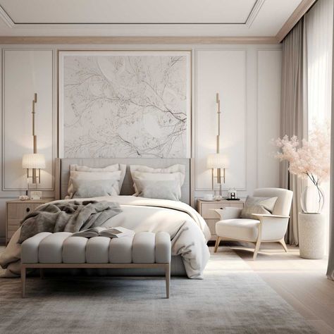 Classic Bedroom Design Luxury, French Contemporary Bedroom, Beautiful Bedroom Inspiration, Classic Bedroom Design, Dream House Bedroom, Elegant Bedroom Design, Inspiring Lifestyle, Glamourous Bedroom, Living Room Wall Decoration