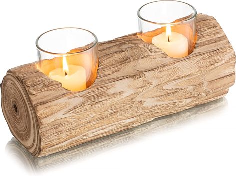 Romadedi Wood Tealight Candle Holder: Boho Decorative Votive Candle Holders for Rustic Wedding Decor, Tea Lights Country Theme Driftwood Table Centerpiece, Coastal Farmhouse Home Decorations Small Home Organization Ideas, Small Home Organization, Coastal Farmhouse Home, Wire Candle Holder, Rustic Wood Candle Holders, Small House Organization, Driftwood Table, Flameless Tea Lights, Country Theme