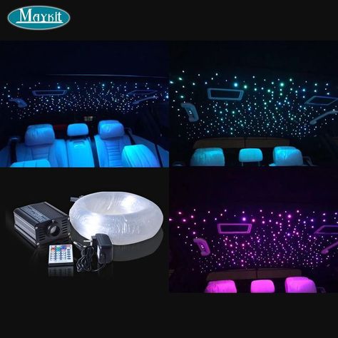 Car Roof Lights, Led In Car, Starry Ceiling, Optic Fiber, Car Interior Diy, New Car Accessories, Girly Car Accessories, Car Deco, Custom Car Interior