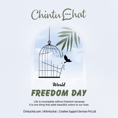 Life is incomplete without freedom because it is one thing that adds beautiful colors to our lives. World Freedom Day #worldfreedomday #corporatecoach #chintusir #creativesupportservices #motivationalspeaker #lifecoach Birds In Cage, Corporate Coaching, Freedom Bird, Creative Ads, Motivational Speaker, Support Services, Life Coach, Our Life, Life Is