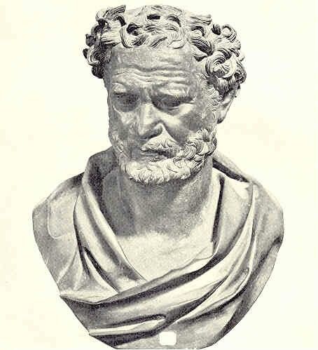 Democritus was an ancient Greek philosopher who lived from 460 BC to 370 BC. He was an influential pre-Socratic philosopher and pupil of Leucippus, who formulated what is thought to be the first atomic theory. Some people consider him to be the father of modern science. It is hard to separate his theories from those of Leucippus, since they are always mentioned in the same texts, but their theories have very different basis.  Read more: http://www.universetoday.com/60058/democritus-atom/#ixzz2y8 History Of Atomic Theory, Atomic Theory, Famous Philosophers, Ancient Greek Philosophers, Istoria Artei, Classical Period, Greek Philosophers, Simple Minds, Philosophers