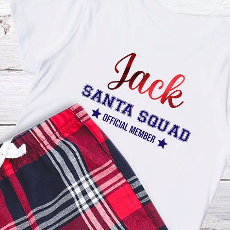 Christmas Eve Pyjamas, Santa Squad PJs Christmas Pyjamas Family, Squad Name, Kids Christmas Pjs, Pyjamas Christmas, Personalized Christmas Pajamas, Kids Pyjamas, Christmas Pjs Family, Christmas Pyjamas, Christmas Eve Box Fillers