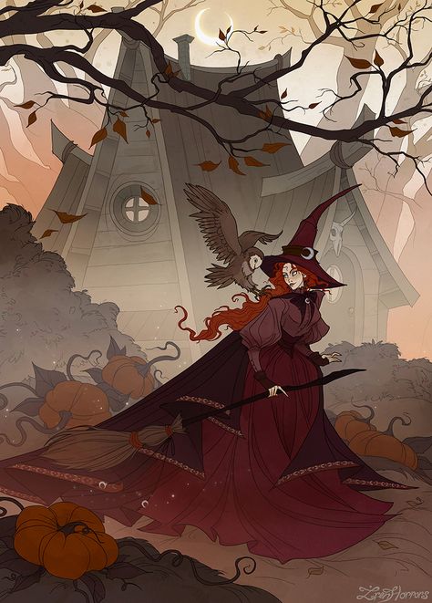 Iren Horrors on Twitter: "Blessed Samhain and Happy Halloween! 🍂🎃🍂… " Abigail Larson Art, Abigail Larson, Happy September, Witchy Art, Season Of The Witch, Witch Art, Witchy Stuff, Gothic Art, Samhain