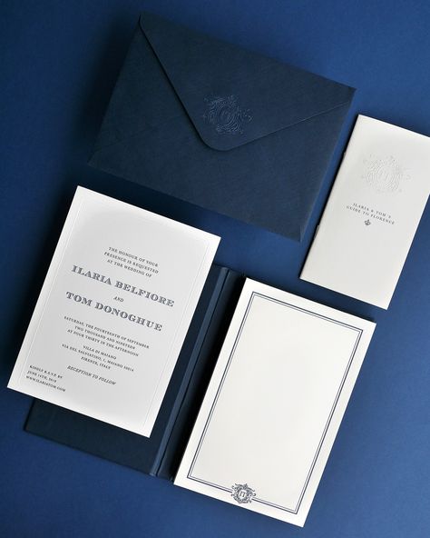 Classic navy blue wedding invitation suite Navy Blue White And Gold Wedding Invitations, Navy Blue And White Wedding Invitations, Navy Blue Wedding Invitations Elegant, Navy Wedding Stationary, Dark Blue Wedding Invitations, Navy Blue Invitations Wedding, Navy Blue Invitations, Blue Gold Wedding Invitation, Wedding Invitation Navy Blue