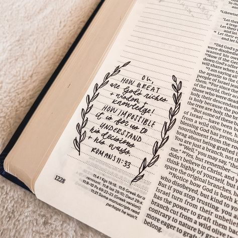 “Oh, how great are God’s riches and wisdom and knowledge! How impossible it is for us to understand his decisions and his ways!” Romans‬ ‭11‬:‭33‬ ‭🌿 - Happy weekend, friends! 🤍 Romans Bible Journaling, Bible Study Journaling, Romans 11, Romans 8 31, Romans 8:31, Wild Olive, Christian Bible Study, Bible Time, Bible Study Journal