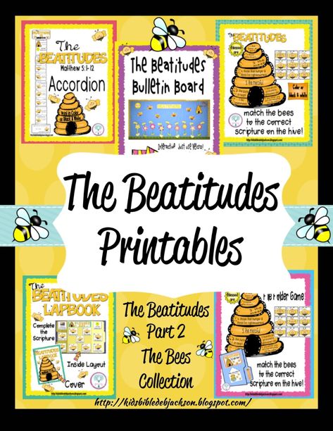 Beatitudes For Kids, The Beatitudes, Bee Classroom, Sunday School Classroom, Church Bulletin Boards, Sunday School Kids, Preschool Bible, Sunday School Activities, Childrens Bible