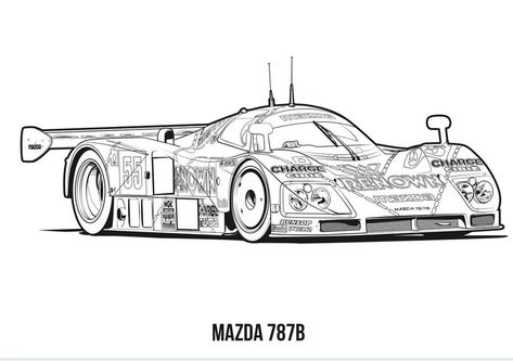 101 Squadron on Instagram: “Best sounding race car of all time? Nothing beats the high rpm scream of a rotary ❤️ . . #mazda #rotary #rotaryengine #787b” Class Doodles, Car Reference, Wallet Art, Cars Coloring, Car Drawing, Cars Coloring Pages, Drifting Cars, Car Sketch, Car Posters