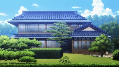 Traditional Japanese House Anime, Dojo Design, Anime Houses, Anime House, Studio Ghibli Background, Traditional Japanese House, Anime Places, Scenery Background, Real Anime