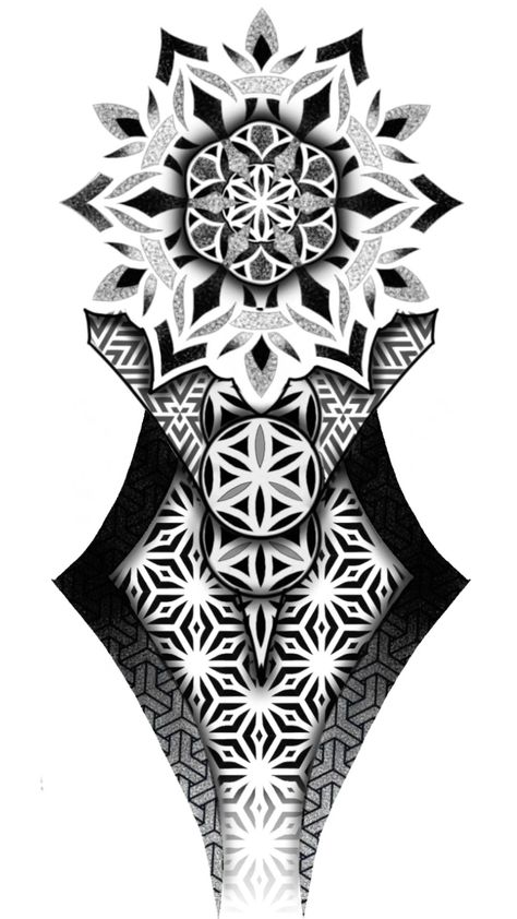 Mauri Tattoo Designs, Geometric Tattoo Stencil, Geometric Tattoo Leg, Dotwork Tattoo Mandala, Black And White Flower Tattoo, Meaningful Tattoos For Men, Japanese Leg Tattoo, Geometric Tattoo Sleeve Designs, Mandala Hand Tattoos