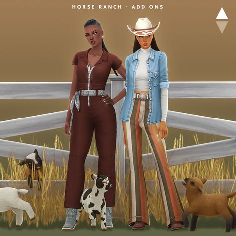 Sims 4 Farm Cc, Sims 4 Add Ons, Cowboy House, Sims Finds, Sims Builds, Bota Country, Farm Clothes, Sims 4 Expansions, Tumblr Sims 4