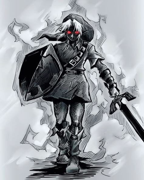 Dark Link Fanart, Link Sketch, Link X Link, Link Chibi, Link Reference, Link Fanart, The Legend Of Zelda Art, Dark Link, Hero Of Time