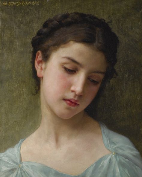 Portrait de Jeune Fille by William Adolphe Bouguereau (ARC) William Bouguereau, Artwork Portrait, William Adolphe Bouguereau, 19th Century Paintings, European Paintings, Artist Life, European Art, Figure Painting, Portrait Art