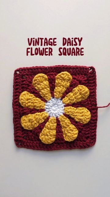 Granny Square Top, Cozy Ideas, Flower Granny Square, Crochet Baby Blanket Free Pattern, Vintage Daisy, Yarn Flowers, Crochet Daisy, Square Top, Crochet Stitches Video