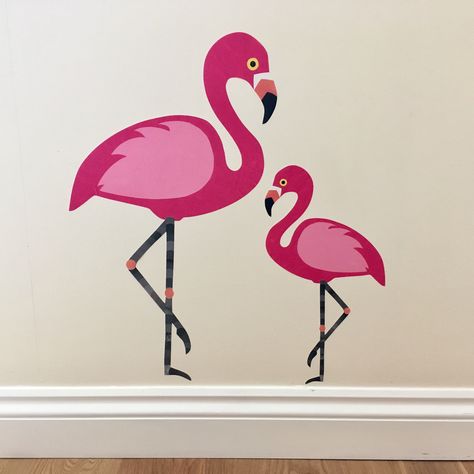 Flamingo Drawing Simple, Switch Board Art, Flamingo Drawing, Simple Wall Paintings, Flamingo Artwork, Flamingo Nursery, Tire Furniture, Flamingo Craft, Flamingo Cake