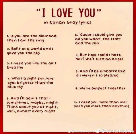 Conan Gray Hoco Proposal Poster, Conan Gray Instagram Captions, Song Lyrics Gift Ideas, I Love You In Conan Gray Lyrics, Conan Gray Gift Ideas, I Love You In Lyrics, The Story Conan Gray, Conan Gray Quotes, Conan Gray Lyrics