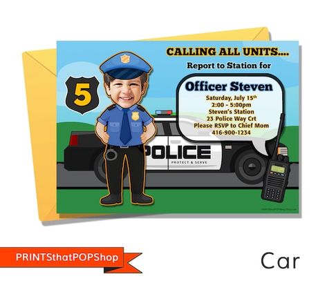 Police Officer Invitation,Police Birthday Party,Personalized Photo Invitation,Police Birthday Invitation with photo,Officer Invites,DIGITAL Police Birthday Invitations, Police Invitation, Police Birthday Party, Birthday Invitation With Photo, Police Birthday, Invitation With Photo, Car Birthday Theme, Party Bundles, Photo Invitations