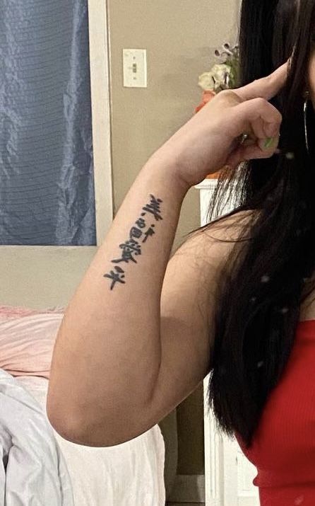 Arm Tattoos For Women Chinese Letters, Chest Tattoo Female Chinese Letters, Chinese Alphabet Letters Tattoo, Tattoo Chinese Letters, Chinese Letter Tattoos On Arm, Chinese Dragon Arm Tattoo Women, Chinese Letter Tattoos, Letter Tattoos, Chinese Letters