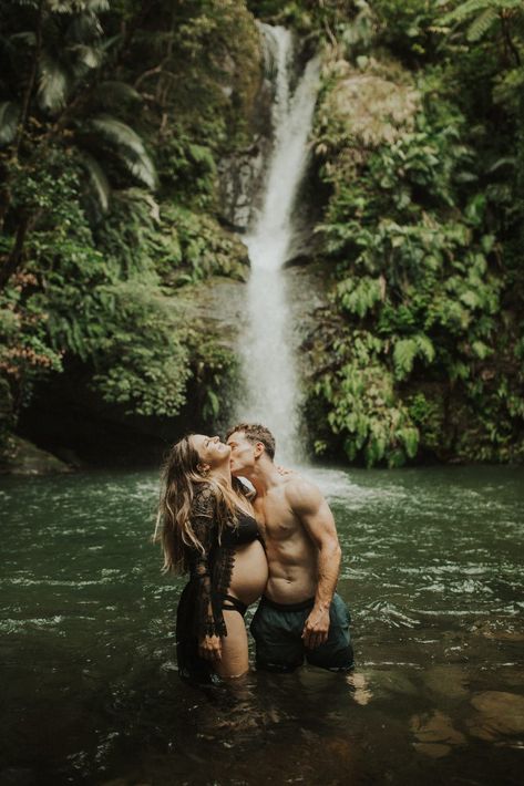 Maternity Waterfall, Water Maternity Photos, Diy Maternity Photos, Texarkana Texas, Cute Pregnancy Pictures, Waterfall Pictures, Maternity Photography Outdoors, Maternity Picture Ideas, Boho Maternity