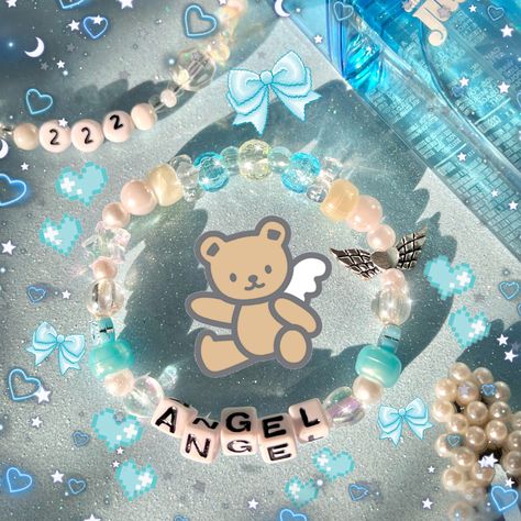 are you an angel? then you need this angel bracelet! 😇 details ❥ approximately 6.5 inches & super stretchy 🐛 ❥ can be adjusted to your sizing :) 🌈 ❥ want this same design but want it to say something else? i can do that 🧸 Kawaii Bracelet, Bracelet Y2k, Pulseras Kandi, Diy Kandi Bracelets, Jewelry Y2k, Pony Bead Bracelets, Diy Kandi, Angel Bracelet, Kandi Ideas