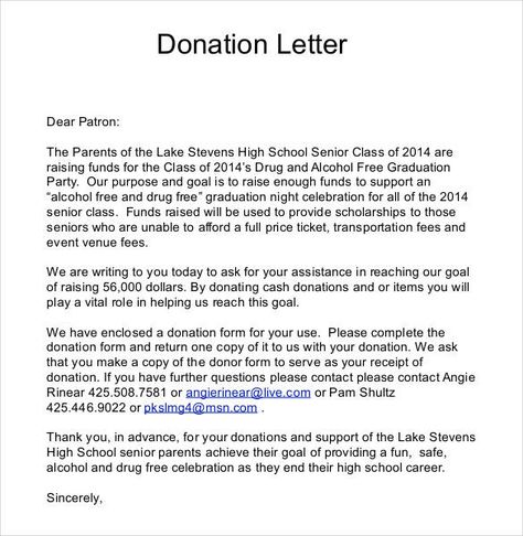 29+ Donation Letter Templates - PDF, DOC | Free & Premium Templates Donation Letter Samples, Donation Receipt, Donation Letter Template, School Donations, Free Receipt Template, Donation Request Letters, Creative Fundraising, Fundraising Letter, Sponsorship Letter