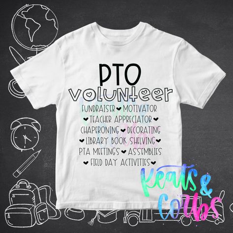 Volunteer Design, Pto Shirts, Pta Volunteer, Field Day Activities, Pta Shirts, Volunteer Shirt, Pta Meeting, Pta Fundraising, Pta School