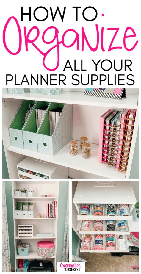 Organize Planner, Organizing Planner, Planer Organisation, Diy Organizer, Sticker Organization, Organisation Hacks, Agenda Planner, Planner Supplies, Craft Room Storage