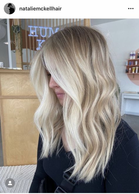 Bright Blended Blonde, Before And After Toner Blonde, Summer 2024 Blonde Hair, Bright Dimensional Blonde Hair, Bright Lived In Blonde Hair, Bright Blonde Partial Highlights, Bright Balayage Blonde, Bright Blonde Mid Length Hair, Bright Blonde Hair Balayage