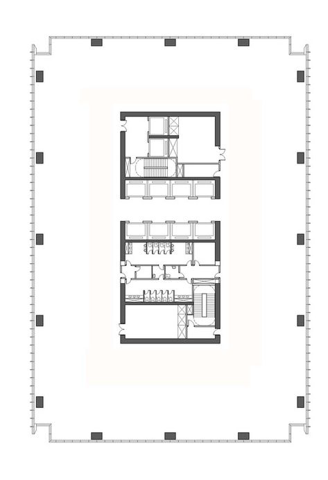 Building Core Plan, Office Building Plans, Architecture Site Plan, Office Floor Plan, Core Design, Office Building Architecture, Office Plan, Hotel Plan, Office Tower