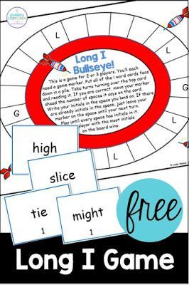 Practice those confusing spelling patterns for the long sound of i with this free board game! Includes 72 long i word cards, great for word sorts, too. Keep learning fun by adding this free game to your first grade literacy centers and rotations. #vowelactivities #longvowelactivities #firstgradereading Vowel Team Games Free, Vowel Games First Grade, Long Vowel Games, First Grade Literacy, Spelling Games For Kids, Teaching Vowels, Vowel Activities, Homework Activities, Vowel Teams