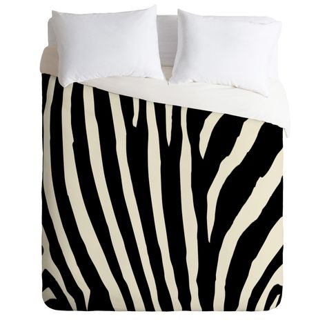 Natalie Baca Zebra Stripes Duvet Cover | DENY Designs Home Accessories Textured Duvet Cover, Textured Duvet, Striped Duvet, Striped Duvet Covers, White Comforter, Comforter Bedding Sets, Twin Comforter, Reversible Duvet Covers, Zebra Stripes