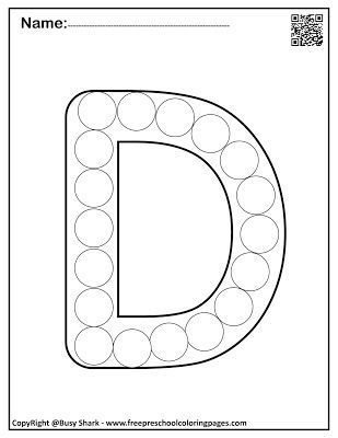 Letter D dot markers free preschool coloring pages ,learn alphabet ABC for toddlers Letter D Template Free Printable, Letter D Dot Worksheet, Preschool Letter D Activities, Dot Letter Printables Free Preschool, Preschool Letter D Crafts, Letter D Crafts For Preschool, Letter D Worksheets Preschool, Letter D Crafts For Preschoolers, Preschool Letter D